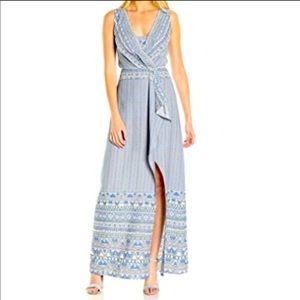 BCBGMAXAZRIA Koko Woven Sleeveless Dress with Slit